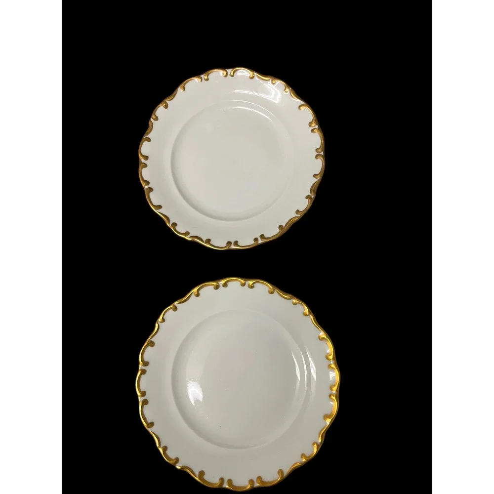 Schumann Arzberg Bavaria White Elegance Gold Monogram M Bread Plates Set of 5 - Picture 2 of 16